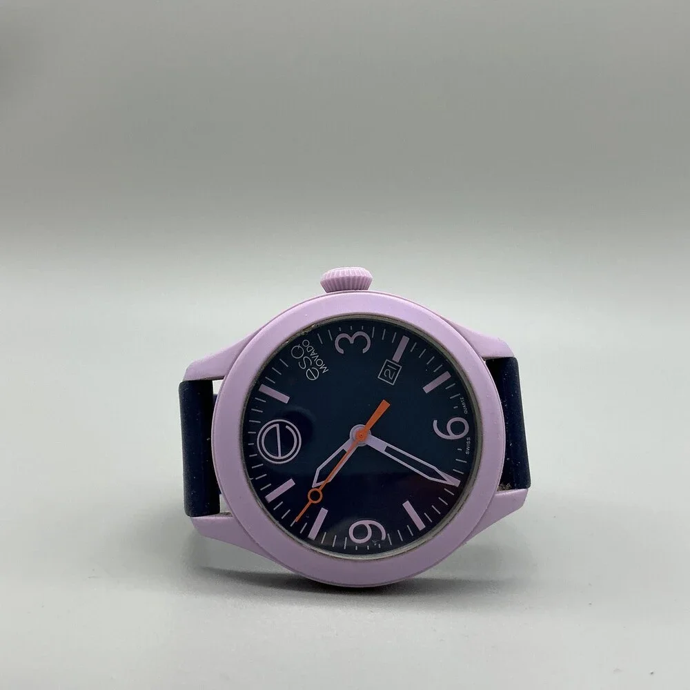 ESQ Movado One ES.50.3.29.5695 Unisex Watch 42mm Blue Purple Date New Battery